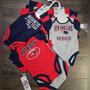 NFL New England Patriots Baby Body Suits 3 Pack 3/6 Months New With Tags
